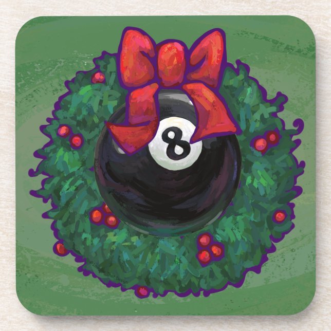 8 Ball Christmas Coaster (Front)