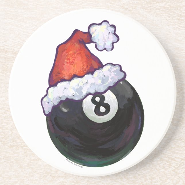 8 Ball Christmas Green Coaster (Front)