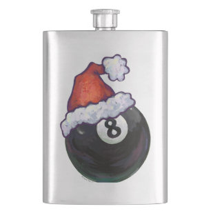 8 Ball Christmas Green Hip Flask
