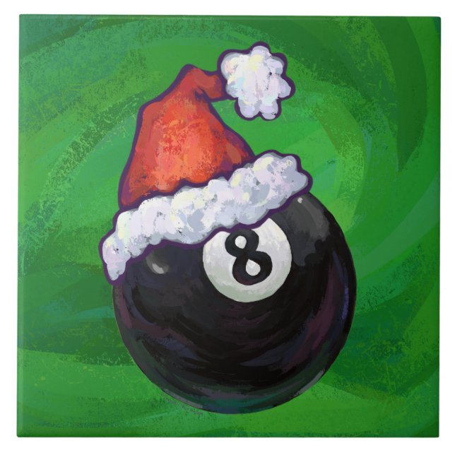 8 Ball Christmas Green Tile (Front)