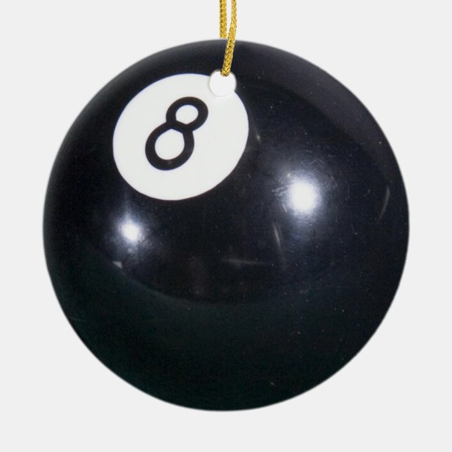 8 BALL CHRISTMAS ORNAMENT BILLIARDS POOL PLAYERS (Front)