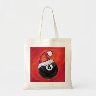 8 Ball Christmas Red Hat Tote Bag