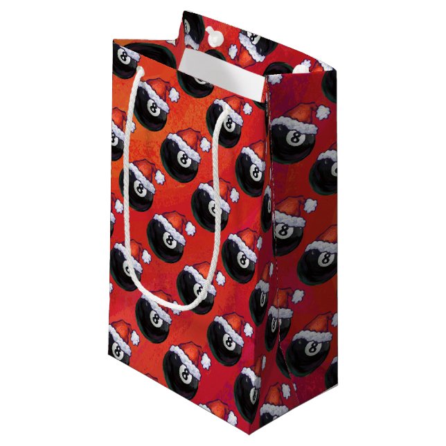 8 Ball Christmas Small Gift Bag (Front Angled)