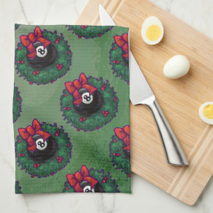 8 Ball Christmas Tea Towel
