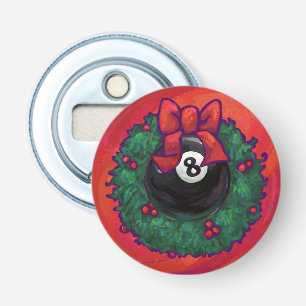 8 Ball Christmas Wheath Red Bottle Opener