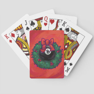 8 Ball Christmas Wheath Red Playing Cards
