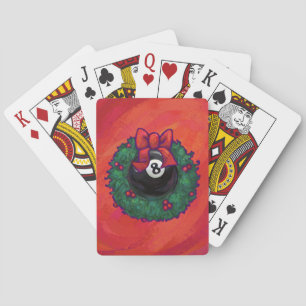 8 Ball Christmas Wheath Red Playing Cards