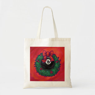 8 Ball Christmas Wheath Red Tote Bag