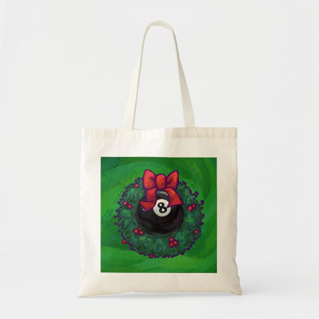 8 Ball Christmas Wreath Green Tote Bag (Front)