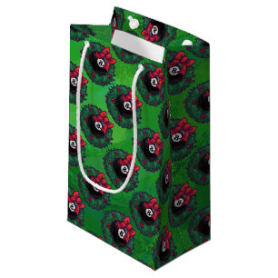 8 Ball Christmas Wreath Small Gift Bag
