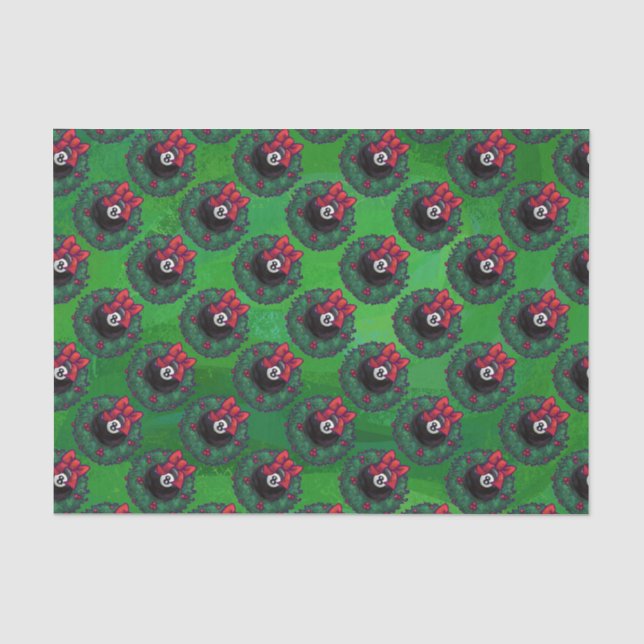 8 Ball Christmas Wreath Tissue Paper (Front)