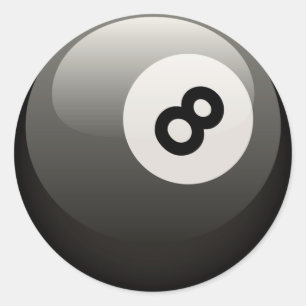 8 BALL CLASSIC ROUND STICKER