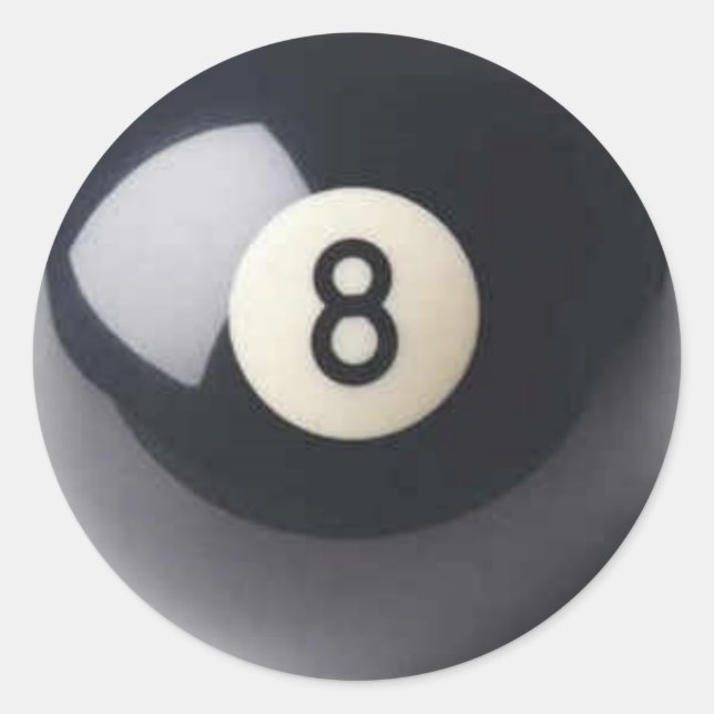 8 ball classic round sticker (Front)
