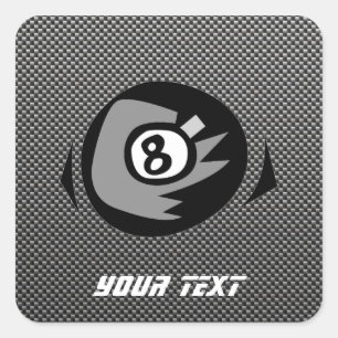 8 ball; Faux Carbon Fibre Square Sticker
