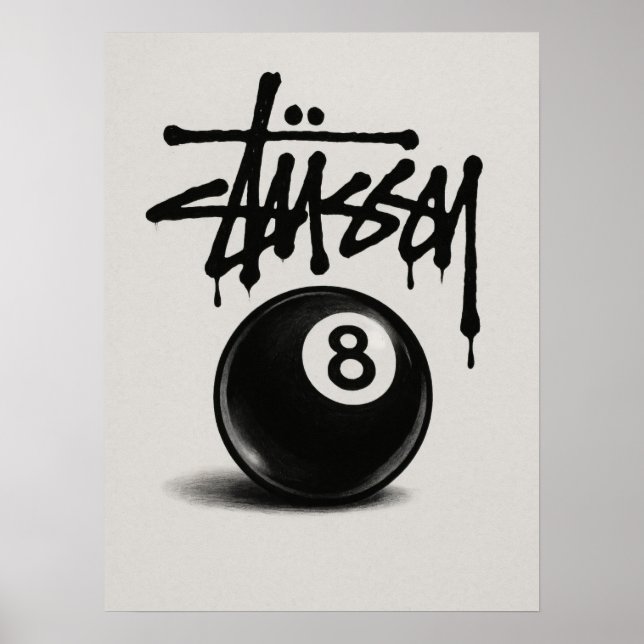 8 Ball Graffiti Vertical Poster (Front)