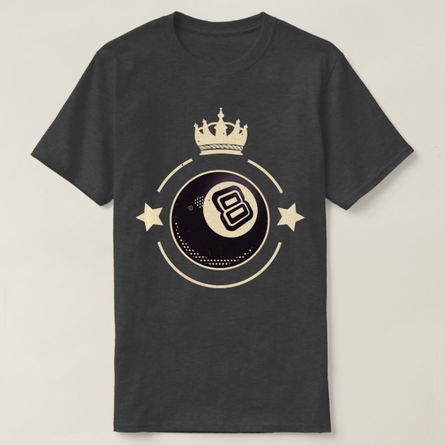 8 Ball King Billiards Retro Snooker T-Shirt (Design Front)