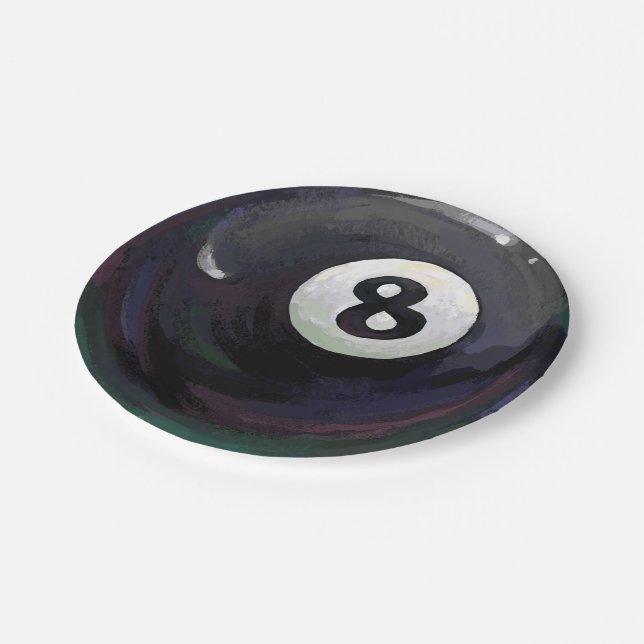 8 Ball Paper Plate (Angled)