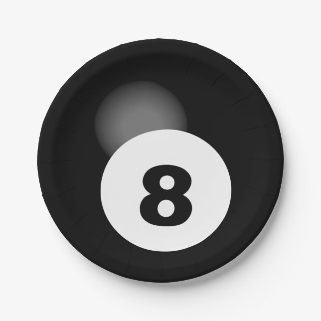 8 Ball Paper Plate (Front)