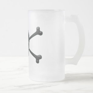 8-ball Pirate Frosted Glass Beer Mug