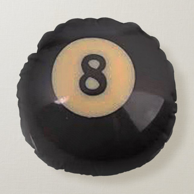 "8 Ball" pool ball design gifts and products Round Cushion (Front)