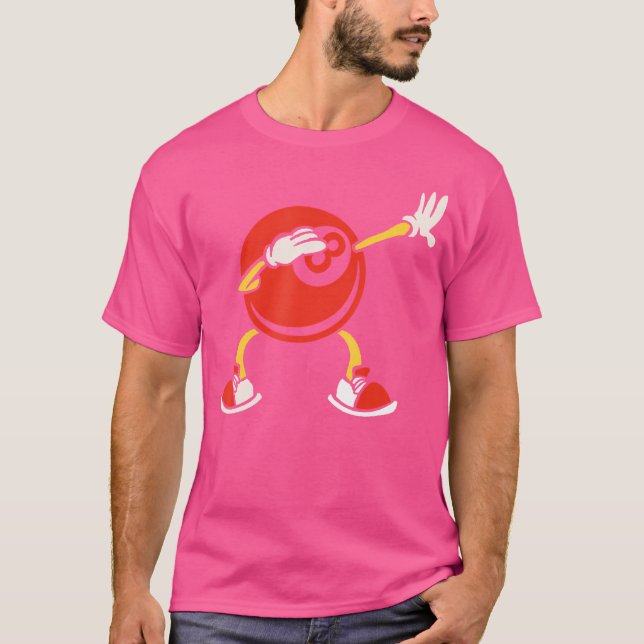 8-Ball Pool Billiard Pool Dab Dance Funny Billiard T-Shirt (Front)
