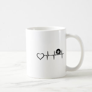 8-ball Pool Billiards - Billiard Heartbeat Heart Coffee Mug
