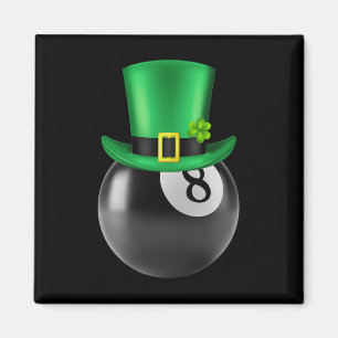 8 Ball Pool Billiards Lover St Paddys Day Leprecha Magnet