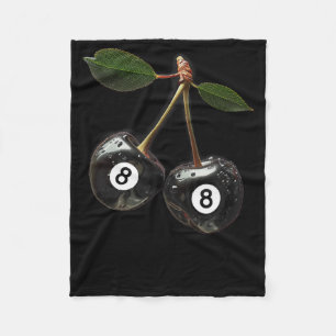 8 Ball Pool Billiards Player Cherries  Fleece Blanket