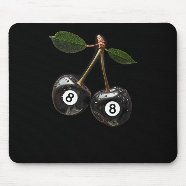 8 Ball Pool Billiards Player Cherries  Mouse Pad (Front)
