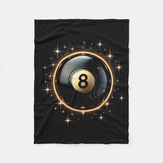 8 Ball Pool Billiards Player  Fleece Blanket (Front)