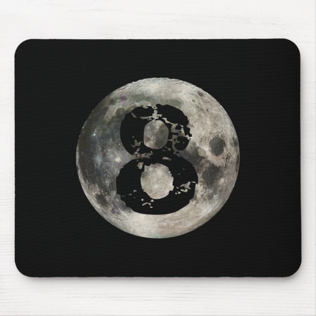 8 Ball Pool Billiards Player Full Moon  Mouse Pad (Front)