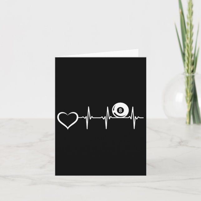 8-ball Pool Billiards - Pool Billiard Heartbeat He Card (Front)
