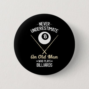 8 Ball Pool Funny Billiards Player Lover Dad Gifts 6 Cm Round Badge