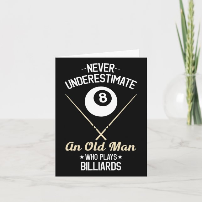 8 Ball Pool Funny Billiards Player Lover Dad Gifts Card (Front)