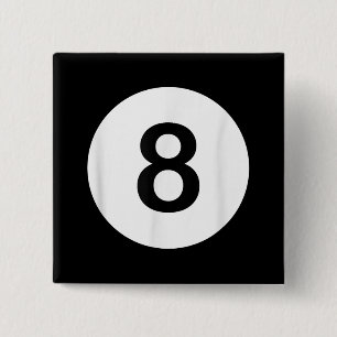 8 Ball Pool Hall Tees, Shark Lover Gift 15 Cm Square Badge