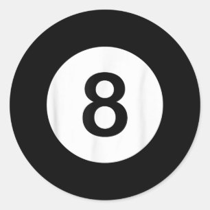 8 Ball Pool Hall Tees, Shark Lover Gift Classic Round Sticker