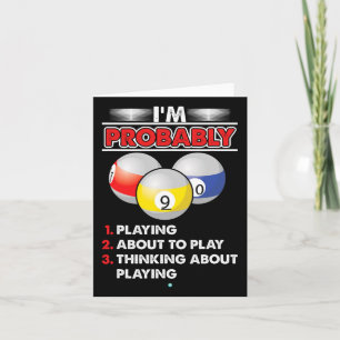 8-ball Pool Player Billiards Novelty Gift Idea  Card