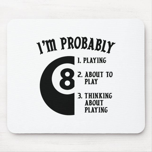 8-ball Pool Player Billiards Novelty Gift  Mouse Pad (Front)