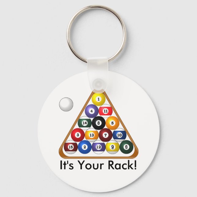 8-ball Rack keychain (Front)