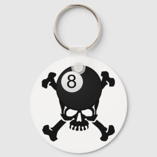 8 ball skull key ring