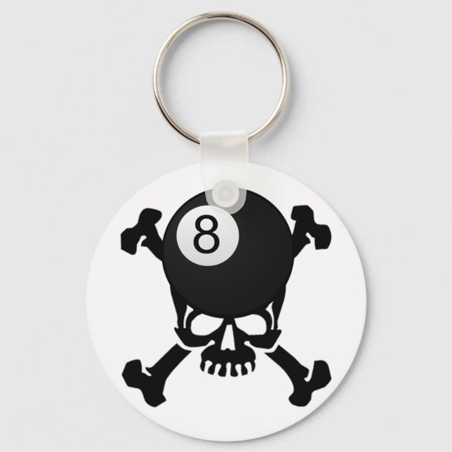 8 ball skull key ring (Front)