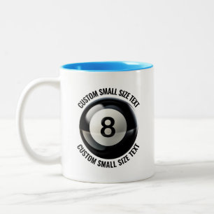 8 Ball & Small Text LIGHT BLUE 11oz Custom Two-Tone Coffee Mug