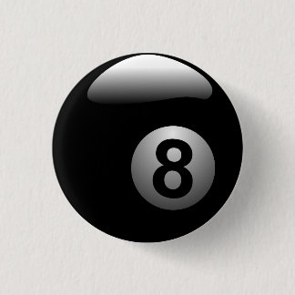 8 ball snooker pool billiards 3 cm round badge