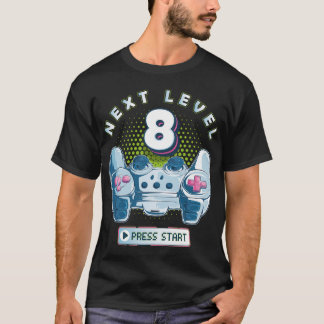 8 Birthday Gamer Next Level 8 Gaming Controller T-Shirt