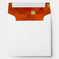 8 Bit Block Orange Kids Birthday Party Envelope