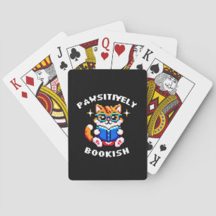8-Bit Bookish Cat: A Retro Reading Adventure Playing Cards