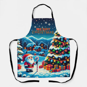 8 bit Christmas tree & Santa Apron