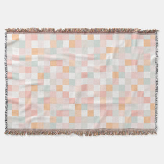 8-Bit Computer Game Pixel Rainbow Block Throw Blanket
