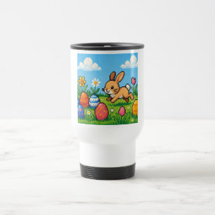 8 bit cute Easter bunny/rabbit Travel Mug