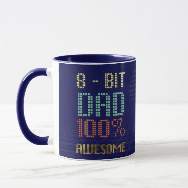 8 bit DAD 100 Awesome Mug (Left)